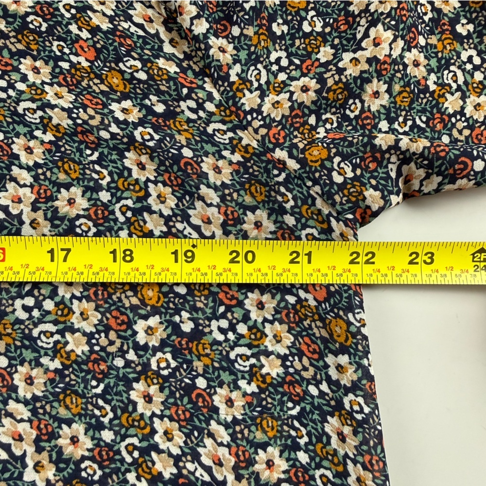 Umgee Floral Ruffle Mini Dress Boho Cottagecore Long Sleeve Navy Women’s Large - Picture 7 of 10